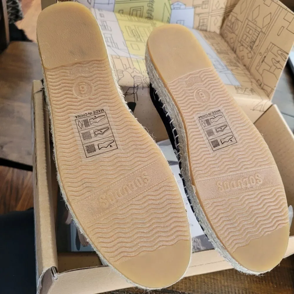 Soludos Espadrilles Visage Embroidered Smoking Slippers  Size 6